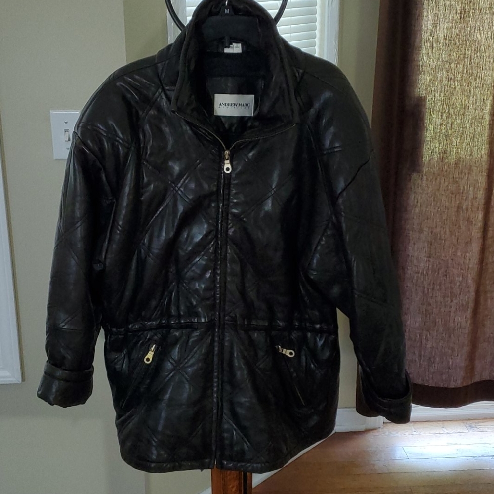 ANDREW MARC ADDITIONS WOMEN' LEATHER JACKET SIZE M
